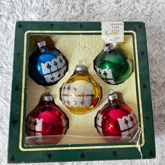 Christmas By Krebs Hand Blown Glass Christmas Ornaments‎ Set 5 New Mexico - Picture 3 of 3